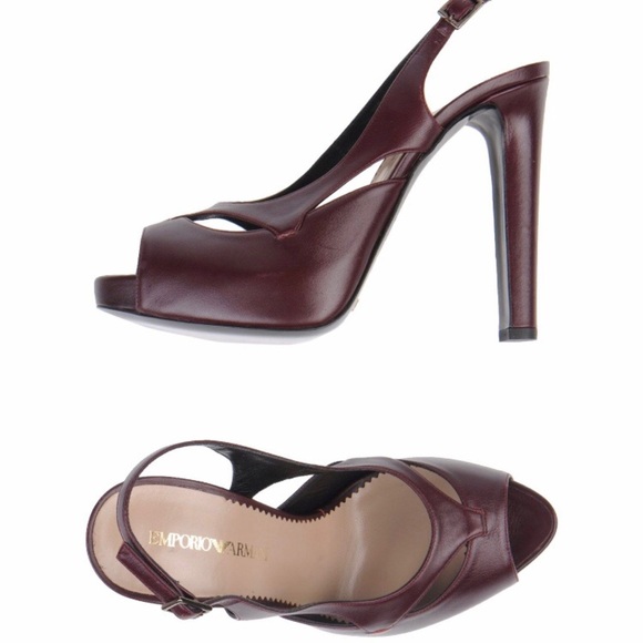 Emporio Armani platform heels in burgundy size 37 - Picture 1 of 8